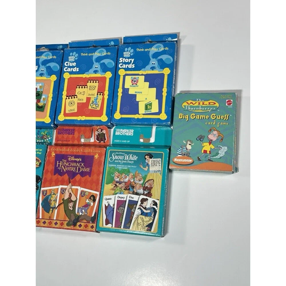 Vintage 90s Card Game Lot of 7 - Blue's Clues Wild Thornberrys Disney W3 Game